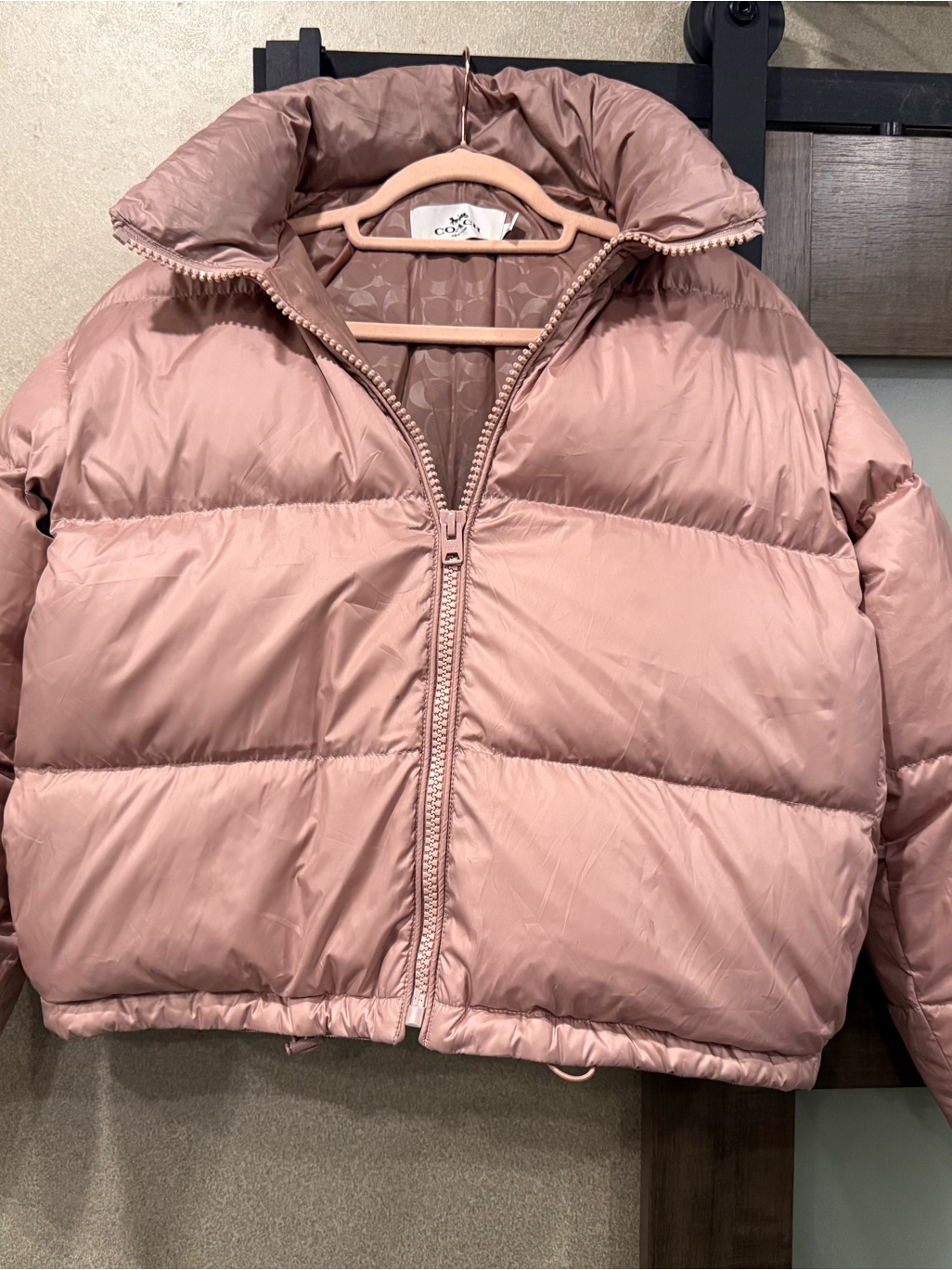 Coach Pink Puffer Jacket